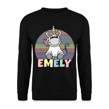 Emely Unicorn Name - Unisex Sweatshirt - black - Front - Alina (178cm) & Michal (187cm)