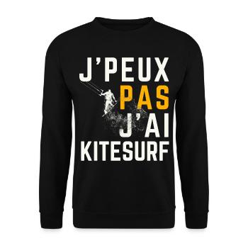 Ich kann nicht kitesurfen - Unisex Pullover - Schwarz - Vorne - Alina (178cm) & Michal (187cm)