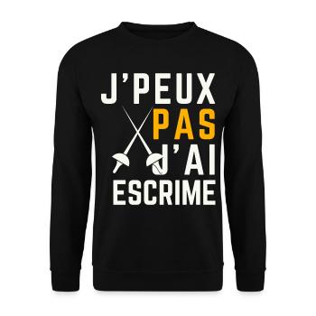 Ich kann nicht, ich kann Fechten - Unisex Pullover - Schwarz - Vorne - Alina (178cm) & Michal (187cm)