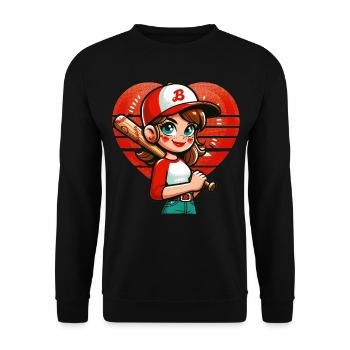Joyeuse championne de baseball - Sweat-shirt Unisexe - noir - Devant - Alina (178cm) & Michal (187cm)