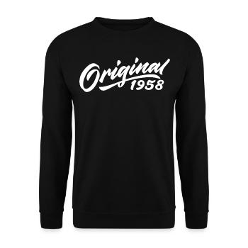 Original 1958 Geburtstagsgeschenk 1958 - Unisex Pullover - Schwarz - Vorne - Alina (178cm) & Michal (187cm)