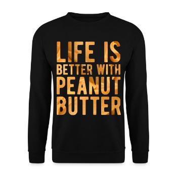 Journée du beurre de cacahuète Dire beurre de cacahuète - Sweat-shirt Unisexe - noir - Devant - Alina (178cm) & Michal (187cm)