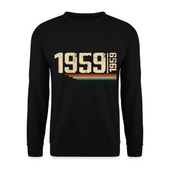 Millésime Anniversaire 1959 Fête Anniversaire 1959 - Sweat-shirt Unisexe - noir - Devant - Alina (178cm) & Michal (187cm)