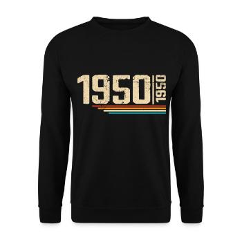 Vintage-Geburtstag 1950. Geburtstagsfeier 1950 - Unisex Pullover - Schwarz - Vorne - Alina (178cm) & Michal (187cm)
