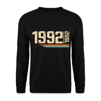 Millésime Anniversaire 1992 Fête Anniversaire 1992 - Sweat-shirt Unisexe - noir - Devant - Alina (178cm) & Michal (187cm)