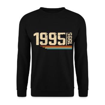 Vintage Anniversary 1995 Birthday Party 1995 - Unisex Sweatshirt - black - Front - Alina (178cm) & Michal (187cm)