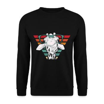 Retro Giraffe Mama Funny African Safari - Unisex Sweatshirt - black - Front - Alina (178cm) & Michal (187cm)