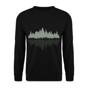 Tree Silhouette Scout Hiking and Camping - Unisex Sweatshirt - black - Front - Alina (178cm) & Michal (187cm)