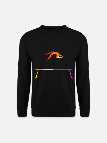 Turnen am Regenbogen Schwebebalken - Unisex Pullover - Schwarz