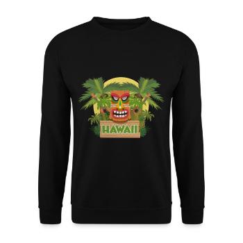 Hawaii Vacation Souvenirs Beach Hawaii - Unisex Sweatshirt - black - Front - Alina (178cm) & Michal (187cm)