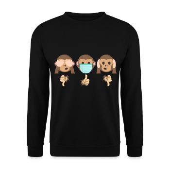 3 singes de mode (édition à deux ignorants) - Sweat-shirt Unisexe - noir - Devant - Alina (178cm) & Michal (187cm)