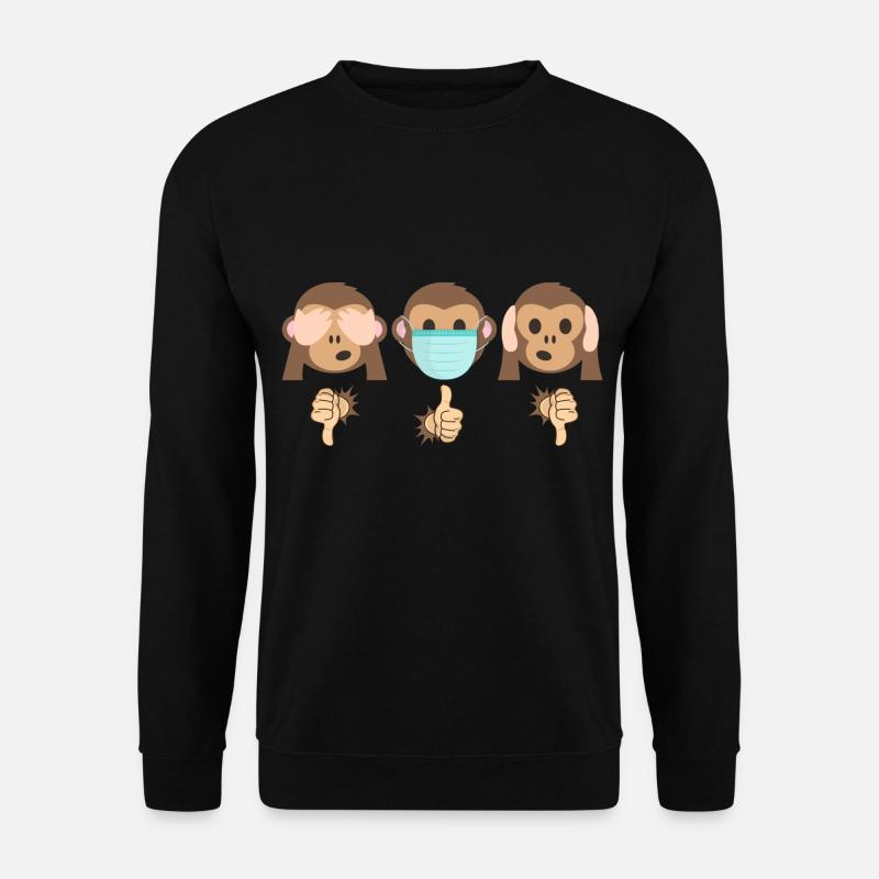 3 singes de mode (édition à deux ignorants) - Sweat-shirt Unisexe - noir