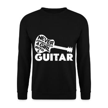Musicien Guitariste Gift Guitars Girl - Sweat-shirt Unisexe - noir - Devant - Alina (178cm) & Michal (187cm)