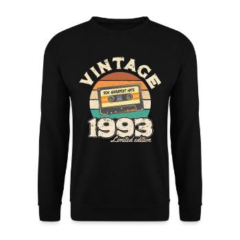 1993 Cassette rétro sunset - Sweat-shirt Unisexe - noir - Devant - Alina (178cm) & Michal (187cm)