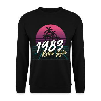 SW 1983 style rétro - Sweat-shirt Unisexe - noir - Devant - Alina (178cm) & Michal (187cm)