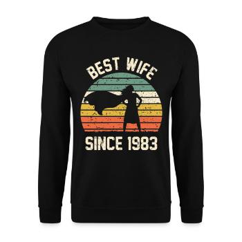 Meilleure épouse depuis 1983 - Sweat-shirt Unisexe - noir - Devant - Alina (178cm) & Michal (187cm)