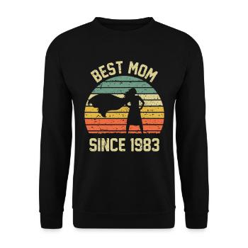 Beste Mutter seit 1983 - Unisex Pullover - Schwarz - Vorne - Alina (178cm) & Michal (187cm)