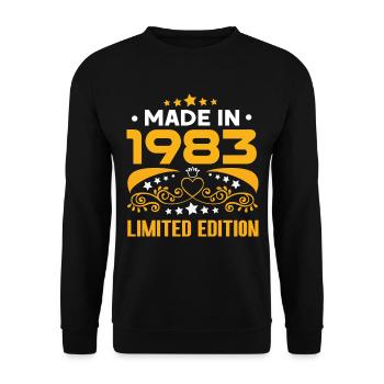 Made in 1983 Limited edition - Unisex Sweatshirt - black - Front - Alina (178cm) & Michal (187cm)