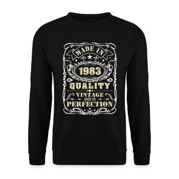 Made in 1983 quality - Unisex Sweatshirt - black - Front - Alina (178cm) & Michal (187cm)