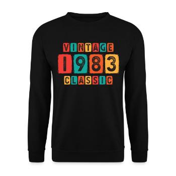Vintage 1983 classic - Unisex Sweatshirt - black - Front - Alina (178cm) & Michal (187cm)