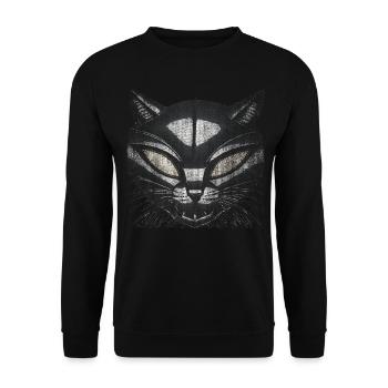EvilCat Robot - Unisex Sweatshirt - black - Front - Alina (178cm) & Michal (187cm)