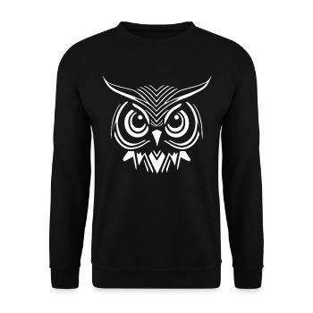 Owl Owls - Unisex Sweatshirt - black - Front - Alina (178cm) & Michal (187cm)