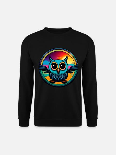 Cute Owl Circle - Unisex Sweatshirt - black