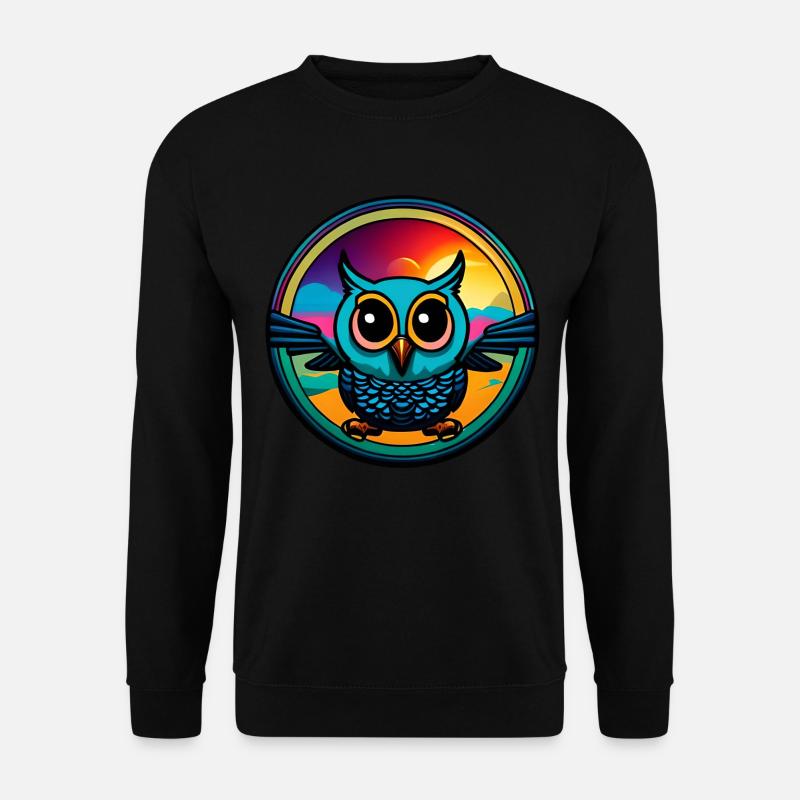 Cute Owl Circle - Unisex Sweatshirt - black