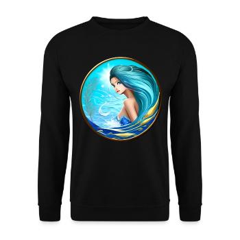 Sirène femme aux cheveux bleus bleu turquoise - Sweat-shirt Unisexe - noir - Devant - Alina (178cm) & Michal (187cm)