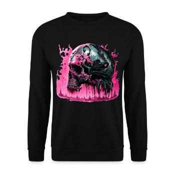 Cyborg Skull Skull - Unisex Sweatshirt - black - Front - Alina (178cm) & Michal (187cm)