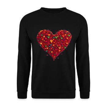 Heart from the heart - Unisex Sweatshirt - black - Front - Alina (178cm) & Michal (187cm)