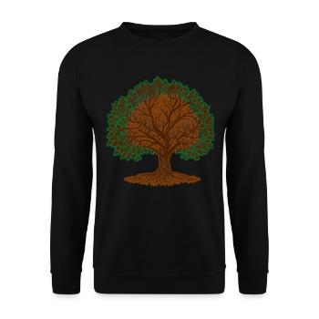 Yggdrasil tree of life baum des lebens - Unisex Pullover - Schwarz - Vorne - Alina (178cm) & Michal (187cm)