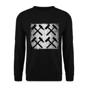 Mallet and Iron Mining Gift - Unisex Sweatshirt - black - Front - Alina (178cm) & Michal (187cm)