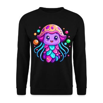 Méduse mignonne - Sweat-shirt Unisexe - noir - Devant - Alina (178cm) & Michal (187cm)
