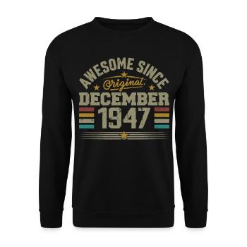December 1947 - December 1947 Birthday Gift - Unisex Sweatshirt - black - Front - Alina (178cm) & Michal (187cm)