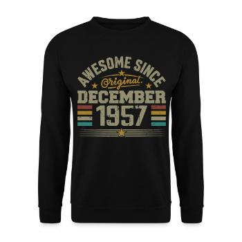 Dezember 1957 - Dezember 1957 Geburtstagsgeschenk - Unisex Pullover - Schwarz - Vorne - Alina (178cm) & Michal (187cm)