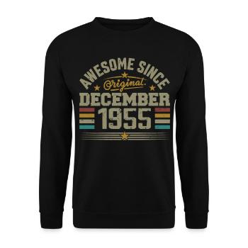 Dezember 1955 - Dezember 1955 Geburtstagsgeschenk - Unisex Pullover - Schwarz - Vorne - Alina (178cm) & Michal (187cm)