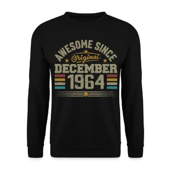 Dezember 1964 - Dezember 1964 Geburtstagsgeschenk - Unisex Pullover - Schwarz - Vorne - Alina (178cm) & Michal (187cm)