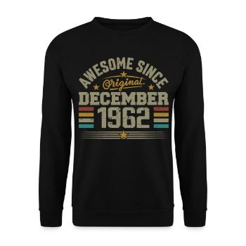 Décembre 1962 - Cadeau Anniversaire December 1962 - Sweat-shirt Unisexe - noir - Devant - Alina (178cm) & Michal (187cm)