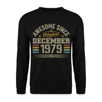 December 1979 - December 1979 Birthday Gift - Unisex Sweatshirt - black - Front - Alina (178cm) & Michal (187cm)