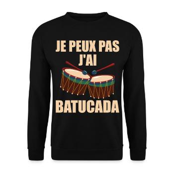 I Can't I Batucada - Humor Music - Unisex Sweatshirt - black - Front - Alina (178cm) & Michal (187cm)