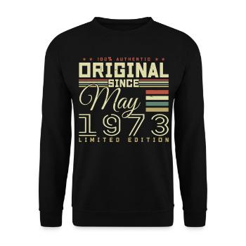 Cadeau Anniversaire Mai 1973, Gift May 1973 - Sweat-shirt Unisexe - noir - Devant - Alina (178cm) & Michal (187cm)