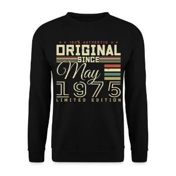 Cadeau Anniversaire Mai 1975, Gift May 1975 - Sweat-shirt Unisexe - noir - Devant - Alina (178cm) & Michal (187cm)