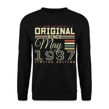 Cadeau Anniversaire Mai 1987, Gift May 1987 - Sweat-shirt Unisexe - noir - Devant - Alina (178cm) & Michal (187cm)