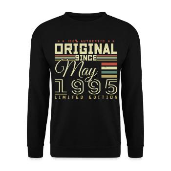 Gift Anniversaire Mai 1995, Gift Mai 1995 - Unisex Pullover - Schwarz - Vorne - Alina (178cm) & Michal (187cm)