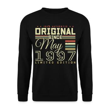 Cadeau Anniversaire Mai 1997, Gift May 1997 - Sweat-shirt Unisexe - noir - Devant - Alina (178cm) & Michal (187cm)