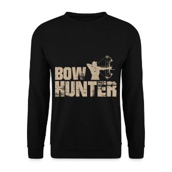 Compound bow hunting deer sport hunter hobby - Unisex Sweatshirt - black - Front - Alina (178cm) & Michal (187cm)