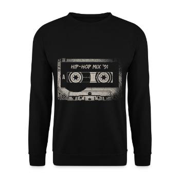 Vintage Alt Hip Hip Mixtape 91 Music Love - Unisex Sweatshirt - black - Front - Alina (178cm) & Michal (187cm)