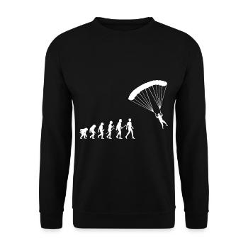 Paraglider Evolution Fallschirmspringer Sport - Unisex Pullover - Schwarz - Vorne - Alina (178cm) & Michal (187cm)