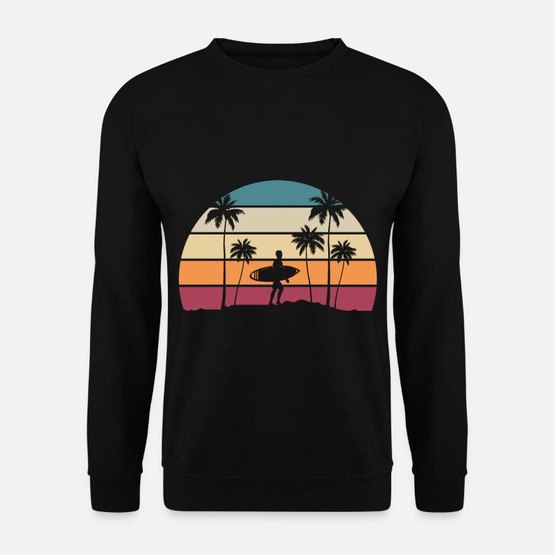 Retro Surfer Palms Holiday Sunset - Unisex Sweatshirt - black